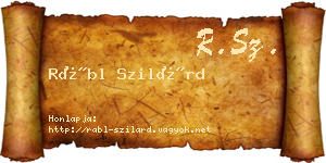 Rábl Szilárd névjegykártya